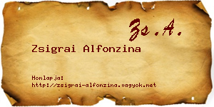 Zsigrai Alfonzina névjegykártya